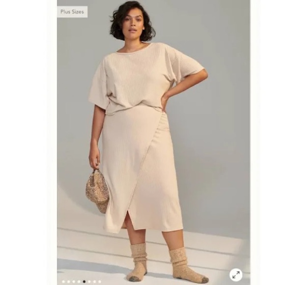 Anthropologie Saturday Sunday Mika Knit Set Skirt and Top XL
